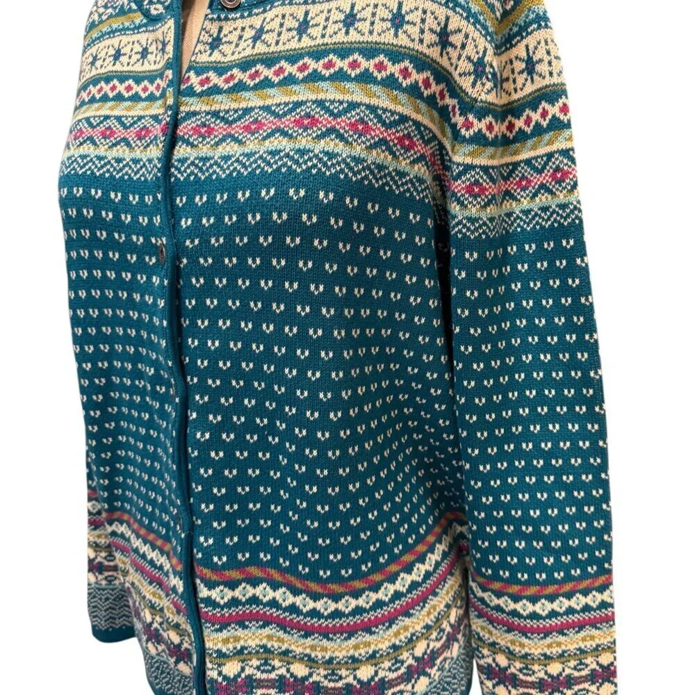 Christopher & Banks Fair Isle Cardigan Sweater – Size Large (NWT) - Picture 4 of 6
